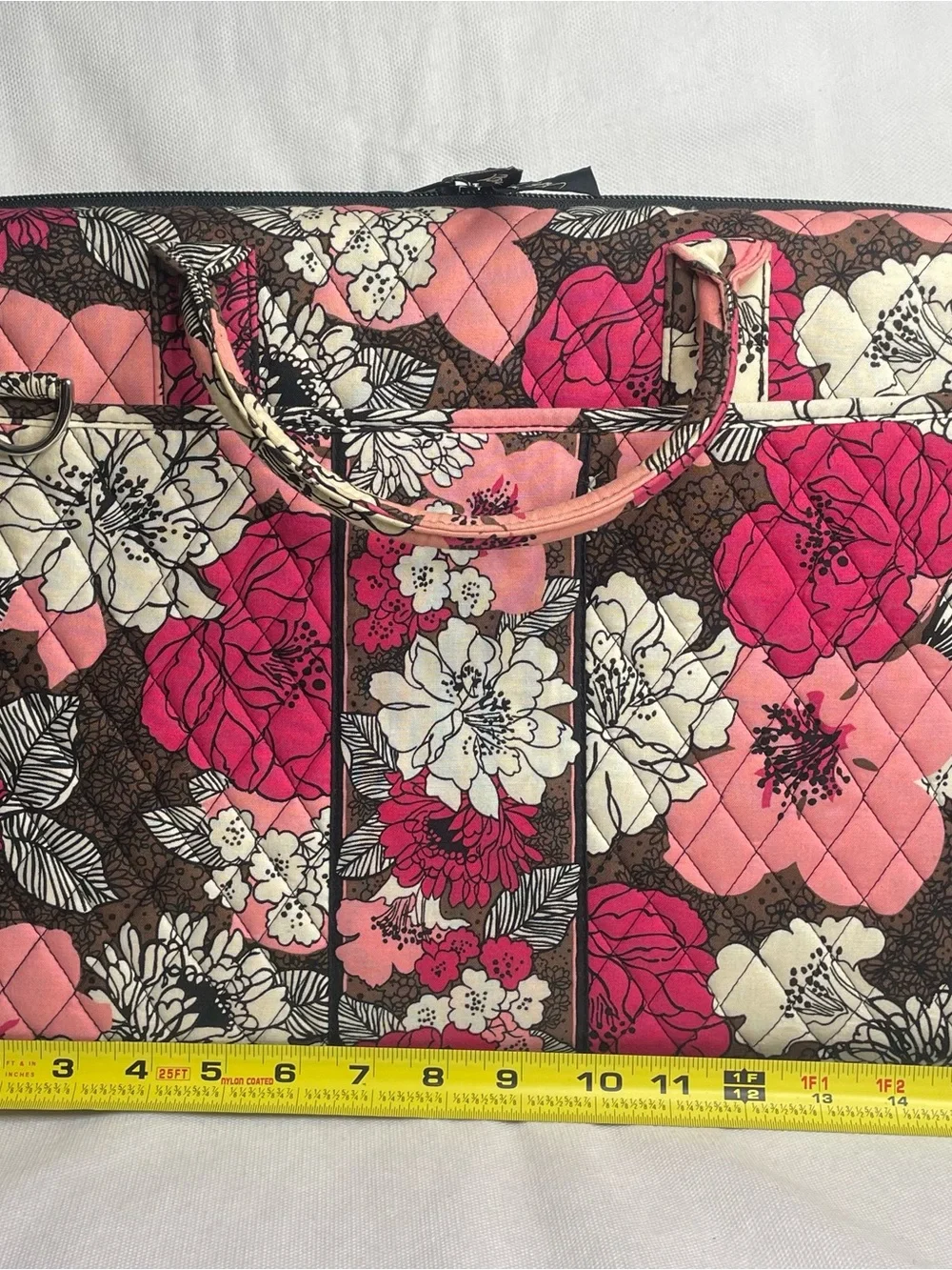 Vera Bradley Diamond Quilted “Mocha Rouge” Laptop Portfolio Computer Hard Case